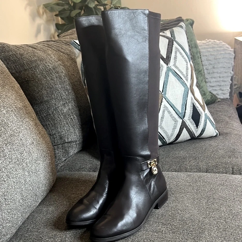 MICHAEL Michael Kors Hamilton Tall Riding Boots -‎ Dark Chocolate Size 5.5